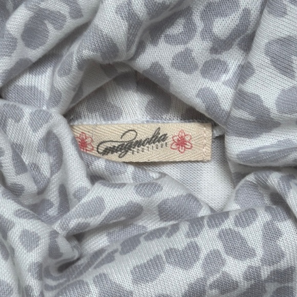 Magnolia Boutique Leopard Funnel Neck Tunic 💗 Gray & Ivory - Picture 14 of 15